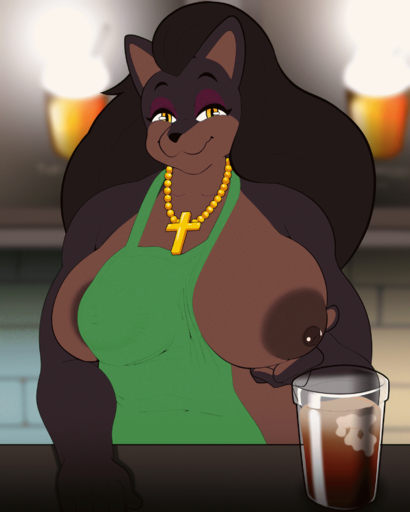animated anthro areola big_breasts bodily_fluids breasts brown_areola brown_nipples female hi_res lactating laverne_(sssonic2) meme nipples short_playtime solo sssonic2 thugji3 // 1602x2000 // 3.9MB