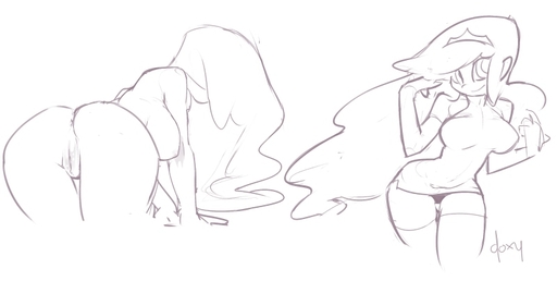 alternate_species anus black_and_white breasts butt doxy equid equine female genitals horse human humanized mammal monochrome not_furry pony presenting princess_luna_(mlp) pussy simple_background sketch solo white_background // 800x403 // 62.1KB