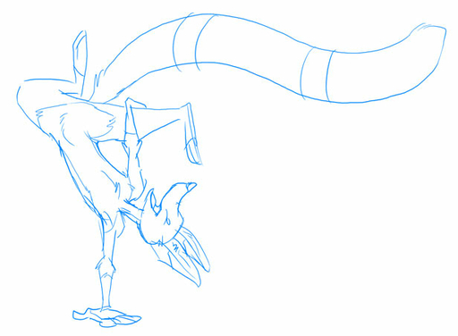 anthro bent_leg blue_and_white breakdancing citra digital_drawing_(artwork) digital_media_(artwork) extended_arms extended_leg fluffy fluffy_tail hand_on_leg hand_on_own_leg handstand holding_leg legs_in_air long_tail male mammal monochrome nude on_one_hand open_mouth open_smile simple_background sketch smile solo spread_arms wavy_tail white_background zaush // 616x452 // 34.7KB