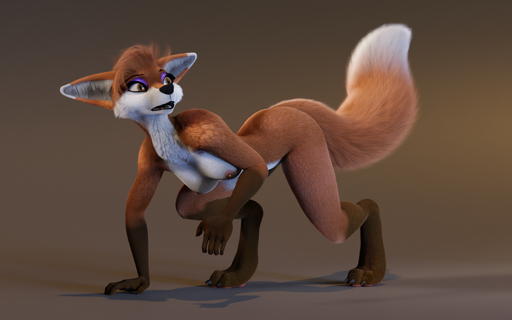 16:10 3d_(artwork) 5_fingers all_fours anthro big_tail biped breasts brown_background brown_eyes canid canine claws digital_media_(artwork) digitigrade dipstick_ears dipstick_tail female fingers fluffy fluffy_tail fox fur gloves_(marking) hair inner_ear_fluff leg_markings mammal markings multicolored_ears multicolored_tail nipples nude open_mouth orange_body orange_fur pink_nipples ruaidri scared simple_background socks_(marking) solo teeth titord toe_claws tuft white_body white_fur widescreen // 1280x800 // 873.9KB