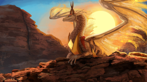 16:9 2019 4k absurd_res blue_eyes claws day digital_media_(artwork) dragon english_text female feral floverale-hellewen hi_res horn membrane_(anatomy) membranous_wings outside rock scalie sky solo text western_dragon widescreen wings // 3840x2160 // 10.6MB