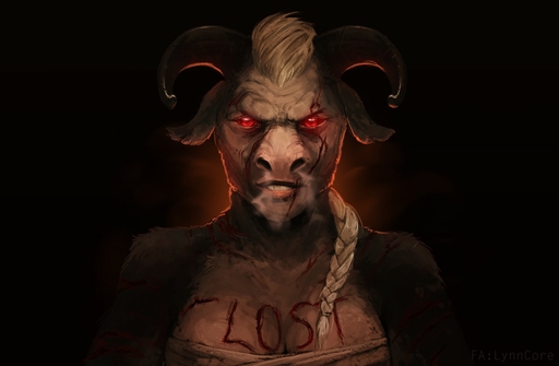 2018 2019 ambiguous_gender anthro blood bodily_fluids bovid bovine braided_hair cattle digital_media_(artwork) fur hair horn lynncore mammal red_eyes solo white_body white_fur // 1280x837 // 90.7KB