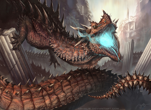 2014 ambiguous_gender arvalis day detailed_background digital_media_(artwork) dragon feral hi_res open_mouth outside scales solo teeth tongue // 2500x1830 // 3.0MB