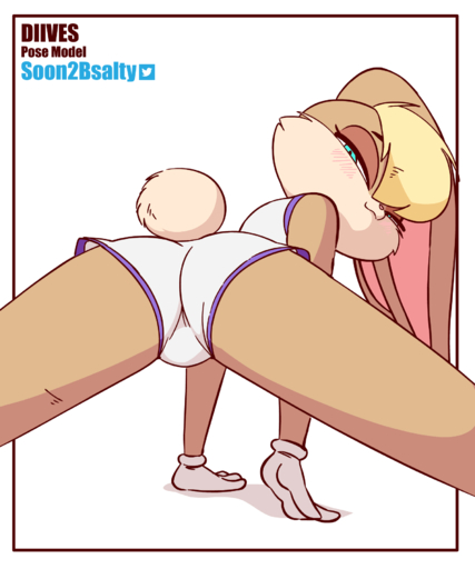 2021 5:6 <3 accessory animated anthro arm_support blonde_hair blue_eyes blush bottomwear breasts butt butt_focus clothed clothing crop_top dialogue dialogue_box digital_media_(artwork) diives english_text female flexible fur gloves hair hair_accessory hairband half-closed_eyes handwear hi_res lagomorph leporid lola_bunny long_ears looking_at_viewer looking_back looney_tunes mammal midriff narrowed_eyes presenting presenting_hindquarters rabbit scut_tail seductive shirt short_playtime shorts simple_background skimpy smug solo space_jam speech_bubble splits spread_legs spreading talking_to_viewer tan_body tan_fur tank_top text topwear warner_brothers white_background // 1500x1800 // 1.1MB