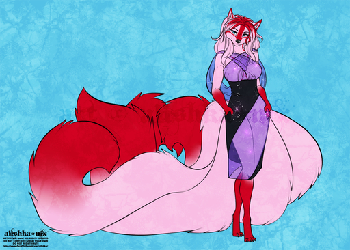 2019 alishka anthro breasts canid canine clothed clothing digital_media_(artwork) female fox fur hair mammal red_body red_fur red_hair solo standing white_body white_fur // 1280x915 // 1.3MB