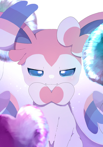 2021 absurd_res ambiguous_gender blue_body blue_eyes blush c62r8myfyiuhf5d eeveelution feral half-closed_eyes hi_res kemono looking_at_viewer narrowed_eyes pink_body pokemon_(species) portrait solo sylveon video_games white_body // 1764x2508 // 1.9MB