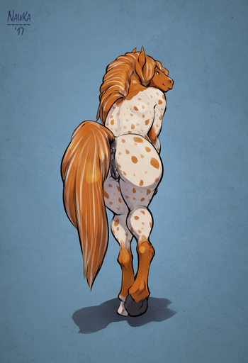 2017 amber_(krustykrabpizza) anatomically_correct anatomically_correct_genitalia anatomically_correct_pussy animal_genitalia animal_pussy anthro anus bedroom_eyes bent_over biped blue_background butt digital_media_(artwork) equid equine equine_pussy female full-length_portrait fur genitals green_eyes hair half-closed_eyes happy hi_res hooves horse leg_markings looking_at_viewer looking_back mammal mane markings multicolored_body multicolored_fur multicolored_hair narrowed_eyes naughty_face nawka nude orange_body orange_fur portrait presenting presenting_hindquarters pussy rear_view seductive signature simple_background smile socks_(marking) solo spots spotted_body spotted_fur two_tone_body two_tone_fur two_tone_hair two_tone_tail white_body white_fur // 1080x1580 // 1.9MB