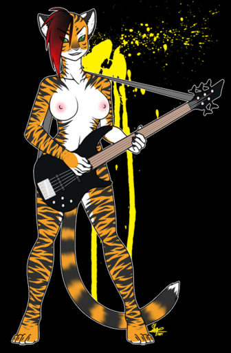 alpha_channel anthro bass_guitar belly biped black_hair black_markings breasts claws convenient_censorship countershade_arms countershade_face countershade_legs countershade_torso countershading covering covering_self digital_media_(artwork) felid female fingerless_(marking) front_view full-length_portrait green_eyes guitar hair looking_at_viewer mammal markings mohawk music musical_instrument navel nipples nude orange_body paint_splatter pantherine pink_nipples playing_guitar playing_music plucked_string_instrument portrait punk red_hair shysiren simple_background solo standing string_instrument stripes tiger transparent_background trynity white_body white_countershading // 409x623 // 181.5KB