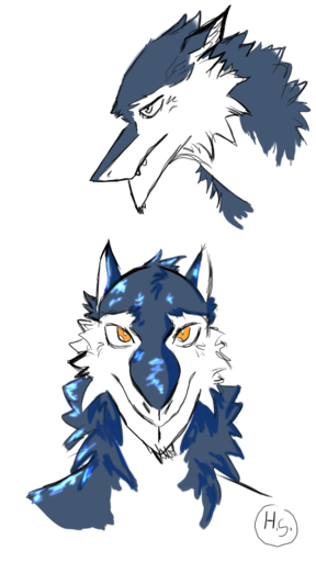 2018 9:16 ambiguous_gender blue_body blue_fur bust_portrait colored_sketch ergreta_ambers fur harpseal hi_res looking_at_viewer portrait sergal simple_background smile solo teeth white_background white_body white_fur yellow_eyes // 1080x1920 // 702.1KB