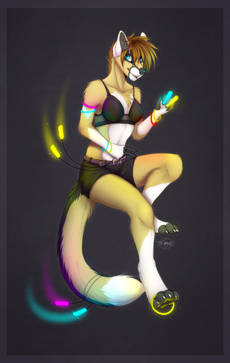 2014 anthro blue_eyes bottomwear bra canid canine clothing digital_media_(artwork) f-r95 female hi_res mammal shorts solo underwear // 1265x2000 // 198KB