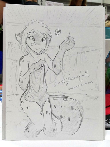 2015 3:4 :3 anthro breasts censored conditional_dnp convenient_censorship felid female fur hair hybrid kathrin_vaughan keidran mammal monochrome musical_note nude sewing sketch solo spots spotted_body spotted_fur tom_fischbach twokinds webcomic webcomic_character // 768x1024 // 105.9KB