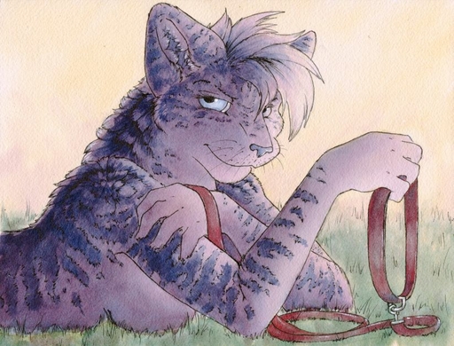 anthro breasts domestic_cat felid feline felis female leash looking_at_viewer mammal nude ruaidri solo whiskers // 823x627 // 118KB