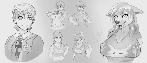 2016 annoyed anthro big_breasts bodily_fluids bottomwear breast_expansion breasts canid canine clothing corablue expansion female grey_background hi_res human human_to_anthro lactating lactating_through_clothing mammal monochrome navel necktie nipples open_mouth pants ringed_eyes sequence shirt simple_background smile snout solo species_transformation topwear transformation watbox wet wet_clothing wet_shirt wet_topwear // 1764x763 // 336.2KB