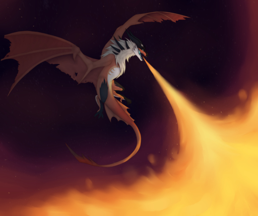 2019 absurd_res ambiguous_gender detailed_background digital_media_(artwork) dragon feral fire flying hi_res lilagara membrane_(anatomy) membranous_wings night open_mouth outside sky solo star starry_sky teeth tongue wings wyvern // 4300x3600 // 4.9MB