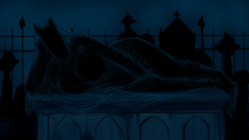 16:9 anthro big_breasts black_and_blue blue_background blue_theme breasts creepy cross equid equine female ghost graveyard hladilnik horse mammal mare_in_black monochrome nightmare_fuel nipple_outline simple_background spirit widescreen // 1280x720 // 534.3KB