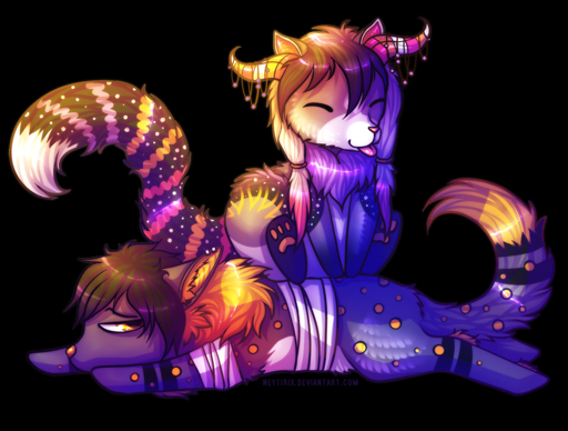 alpha_channel border brown_hair chibi duo eyes_closed feral fur hair lying neytirix simple_background sitting smile text tongue transparent_background transparent_border url yellow_eyes // 1106x839 // 3.6MB