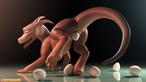 3_toes 3d_(artwork) crittermatic digital_media_(artwork) dragon egg feet female feral long_tail looking_pleasured oviposition quadruped red_body solo toes tongue tongue_out // 1450x816 // 1.3MB