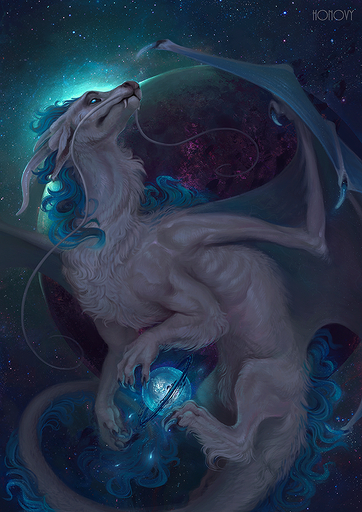 blue_body blue_eyes blue_fur chest_tuft claws dorsal_crest dragon fangs feral fur furred_dragon giga glowing honovy horn looking_up macro membrane_(anatomy) membranous_wings neck_tuft outside planet solo space star toe_claws tuft whiskers white_body white_fur wings // 636x900 // 1.0MB