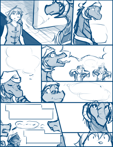 2017 anthro blue_and_white canid canine carpet clothed clothing comic conditional_dnp dragon felid female flora_(twokinds) fur group hair hat headgear headwear human keidran madam_reni_(twokinds) mammal monochrome natani nightcap scalie short_hair simple_background sketch tom_fischbach trace_legacy twokinds webcomic webcomic_character white_background // 825x1075 // 160.2KB