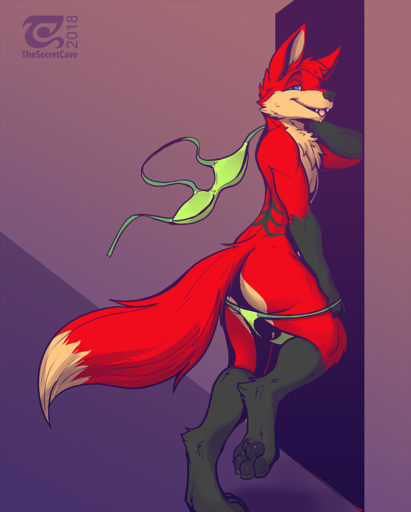 2019 anthro balls blue_eyes bra butt canid canine chest_tuft clothed clothing crossdressing digital_media_(artwork) fox fur girly hi_res looking_at_viewer male mammal panties simple_background smile solo standing thesecretcave thong tongue tongue_out tuft underwear undressing // 1028x1280 // 683KB