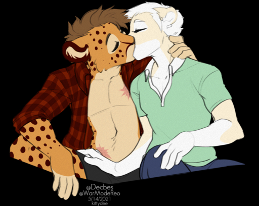 2021 5_fingers alpha_channel cheetah digital_media_(artwork) duo felid feline fingers fur kissing kittydee male malemale mammal orange_body orange_fur scar simple_background spots spotted_body spotted_fur transparent_background zachariah_(velocitycat) // 1280x1021 // 746KB