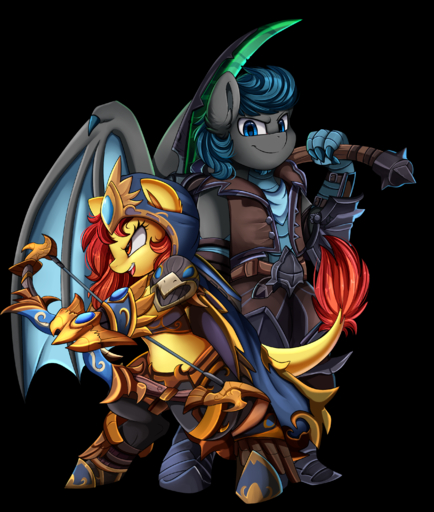 2019 absurd_res alpha_channel armor biped dragon duo equid equine fan_character female hasbro hi_res horse hybrid male mammal my_little_pony open_mouth pony pridark smile weapon // 2550x3009 // 4.1MB