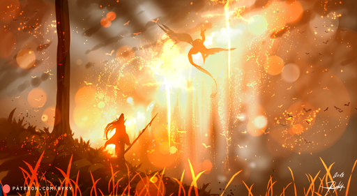2017 ambiguous_gender day detailed_background dragon elf flying grass humanoid outside plant ryky sky standing sun text url wings // 1201x660 // 800.6KB
