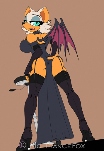 anthro biped breasts butt chiropteran clothing eulipotyphlan female footwear garter_straps hedgehog high_heels looking_back macmegagerc mammal open_mouth rouge_the_bat rubber shoes smile solo // 694x1000 // 572.0KB