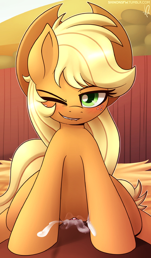 2015 absurd_res animal_genitalia applejack_(mlp) bite biting_lip biting_own_lip blush bodily_fluids clitoris clothing cowgirl_position cum cum_in_pussy cum_inside cum_on_self digital_media_(artwork) duo earth_pony equid equine faceless_character faceless_male female female_on_top female_penetrated feral first_person_view freckles from_front_position fur genital_fluids genitals green_eyes hair hat headgear headwear hi_res horse looking_at_viewer male malefemale male_on_bottom male_penetrating male_penetrating_female mammal nude on_bottom on_top orange_body orange_fur penetration penile penile_penetration penis penis_in_pussy pony pussy self_bite sex shinodage smile spread_legs spreading vaginal vaginal_penetration // 1469x2509 // 1.8MB