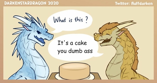 2020 ambiguous_gender blue_body blue_tongue cake comic darkenstardragon dessert dialogue digital_media_(artwork) dragon duo english_text feral food furniture horn humor icewing_(wof) male malemale qibli_(wof) sandwing_(wof) scar simple_background speech_bubble spikes table tan_background text tongue wings_of_fire winter_(wof) yellow_body // 993x524 // 71.3KB