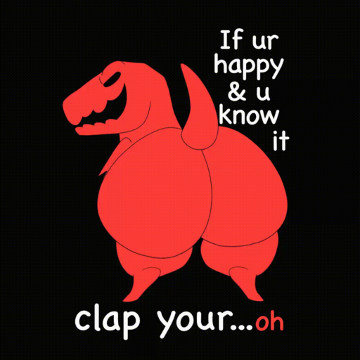 2d_animation animated ass_clapping big_butt breathotter_(artist) butt dinosaur feral looking_at_viewer looking_back red_body reptile scalie solo text twerking // 1000x1000 // 295.6KB