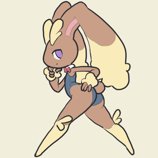1:1 2017 4_fingers anthro bow_tie brown_body brown_fur bunny_costume butt clothing costume digital_media_(artwork) female fingers fur hand_on_butt hi_res itsunknownanon lagomorph leotard long_ears looking_at_viewer lopunny mammal nintendo pokemon pokemon_(species) pose presenting presenting_hindquarters purple_eyes rear_view simple_background smile solo standing tight_clothing video_games // 1750x1750 // 470.7KB