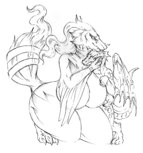 absurd_res aku_(artist) anthro big_breasts big_butt breasts butt dragon duo female feral hexdragon hi_res hug huge_breasts larger_female legendary_pokemon licking monochrome nintendo pokemon pokemon_(species) reshiram scalie simple_background size_difference thick_thighs tongue tongue_out video_games // 4686x5016 // 3.8MB