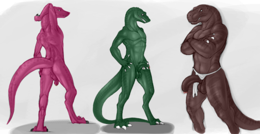 abs anthro athletic backsack balls biceps big_muscles big_penis bottomwear bottomwear_aside brown_body brown_penis brown_skin butt claws clothing clothing_aside colored crossed_arms darkened_genitalia dinosaur edit erection flaccid foreskin genitals green_body green_penis green_skin group hi_res humanoid_genitalia humanoid_penis lizard loincloth loincloth_aside male masturbation muscular muscular_male narse nude pecs penile penile_masturbation penis pink_body pink_skin pose presenting purple_penis reptile scalie simple_background slit standing toe_claws unauthorized_edit uncut // 1920x991 // 1.0MB