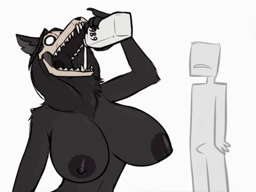 2020 2d_animation 4:3 animated anon anthro areola beverage big_breasts black_areola black_body black_fur black_hair black_nipples bouncing bouncing_breasts breasts bulge canid canine clothed clothing dark_areola dark_nipples digital_media_(artwork) drinking duo erection erection_under_clothing female fur hair high_framerate keadonger male malo mammal milk monotone_areola monotone_nipples motion_tweening nipples scp-1471 scp-1471-a scp-686 short_playtime simple_background tenting undead webm // 560x420, 5s // 1.4MB