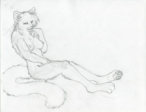 2011 anthro breasts domestic_cat felid feline felis female fingering fingering_self mammal masturbation nipples nude ruaidri sketch solo vaginal vaginal_masturbation // 821x630 // 46KB