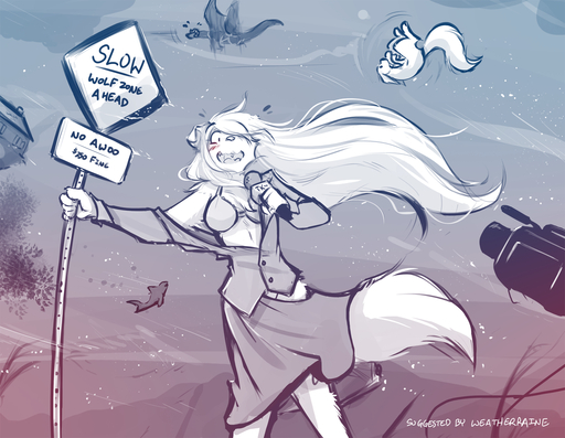 2017 anthro arms_bent assisted_exposure awoo blue_background blush bottomwear bra breasts building camera canid canine canis chest_tuft cleavage clothed clothing conditional_dnp digital_media_(artwork) dont_awoo dragon embarrassed english_text female feral fish flying group hi_res holding_object holding_sign house hurricane keidran madam_reni_(twokinds) mammal marine meme microphone monochrome mrs._nibbly night one_breast_out open_mouth panties partially_clothed portrait raine_silverlock raised_hand restricted_palette rodent sciurid shark sign simple_background sketch skirt solo_focus standing storm straight_legs text three-quarter_portrait tom_fischbach tree_squirrel tucked_arm tuft twokinds underwear wardrobe_malfunction webcomic webcomic_character wind wolf working // 1549x1200 // 1.4MB