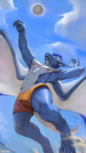 2019 4_toes 5_fingers abs action_pose altrue anthro ball barefoot beach belly belly_scales biceps black_claws black_eyebrows black_fingernails black_nails blue_body blue_ears blue_face blue_hair blue_scales blue_sky blue_tail blue_wings bottomwear chunie claws clothed clothing cloud colored_nails countershade_face countershade_scales countershade_tail countershade_torso countershade_wings countershading day detailed_background digital_media_(artwork) dragon ear_piercing ear_ring eyebrows feet fingernails fingers front_view full-length_portrait glistening glistening_body glistening_claws glistening_ears glistening_eyes glistening_nails glistening_scales gold_(metal) gold_earring gold_jewelry grey_nipples hair happy hi_res horn humanoid_hands icon jewelry jumping light long_tail looking_at_object looking_up male maleherm_(lore) membrane_(anatomy) membranous_wings messy_hair monotone_belly monotone_ears monotone_hair monotone_horn monotone_nipples multicolored_body multicolored_bottomwear multicolored_clothing multicolored_face multicolored_scales multicolored_swimming_trunks multicolored_swimwear multicolored_tail multicolored_wings muscular muscular_anthro muscular_arms muscular_legs muscular_male muscular_thighs nails navel nipples non-mammal_nipples open_mouth open_smile orange_bottomwear orange_clothing orange_swimming_trunks orange_swimwear pecs piercing pinup pivoted_ears playing_sport portrait pose prick_ears sand scales scalie seaside sharp_claws sharp_fingernails sharp_nails short_hair signature sky smile snout solo spade_tail sport spread_wings sunlight swimming_trunks swimwear tag_panic teeth thick_tail toes topless two_tone_body two_tone_bottomwear two_tone_clothing two_tone_face two_tone_scales two_tone_swimming_trunks two_tone_swimwear v-cut volleyball volleyball_(ball) water western_dragon white_belly white_body white_bottomwear white_clothing white_countershading white_face white_horn white_scales white_swimming_trunks white_swimwear white_tail white_wings wings // 723x1280 // 307.9KB