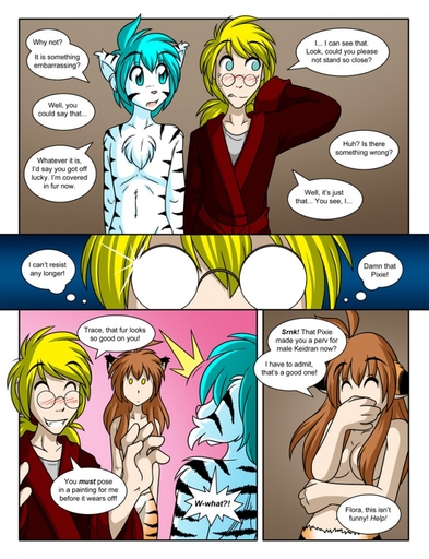 anthro black_body black_fur blue_body blue_eyes blue_fur blush breasts casual_exposure conditional_dnp convenient_censorship eric_vaughan felid female flora_(twokinds) fur keidran male mammal pantherine tiger tiger_trace tom_fischbach trace_legacy twokinds webcomic webcomic_character white_body white_fur // 690x900 // 260.3KB