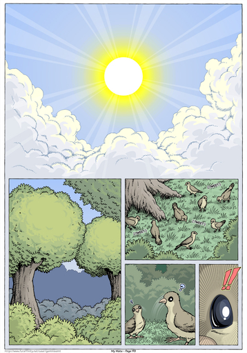 ! ? ambiguous_gender avian bird cloud comic english_text feral forest geminisaint hi_res outside plant sun text tree // 896x1280 // 432.4KB