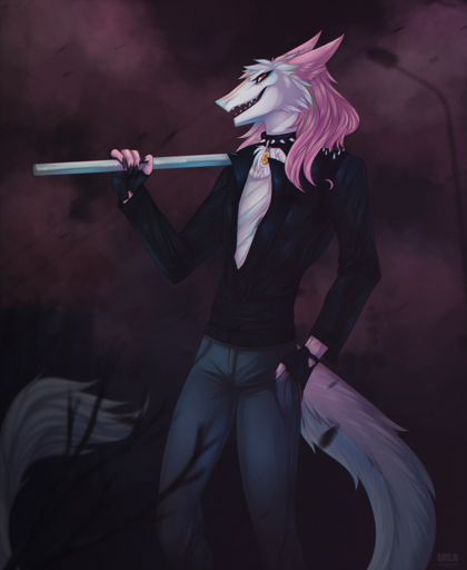 anthro bardju biped clothed clothing collar hi_res looking_at_viewer male open_mouth richie sergal smile solo spiked_collar spikes standing // 1050x1280 // 2.1MB