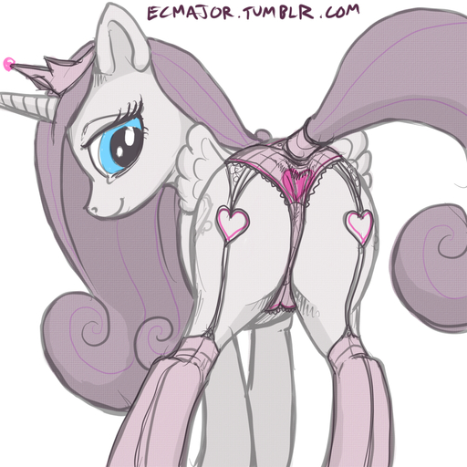 1:1 2012 butt clothing ecmajor equid equine feathered_wings feathers female feral friendship_is_magic garter_belt garter_straps hasbro horn horse legwear lingerie mammal my_little_pony panties princess_cadance_(mlp) solo stockings text underwear url winged_unicorn wings // 1000x1000 // 587.2KB
