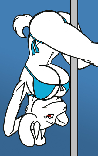 anthro bikini boss_monster bovid caprine clothing creatiffy dancing female hi_res mammal pole pole_dancing side-tie_bikini simple_background solo swimwear toriel video_games // 756x1200 // 387KB