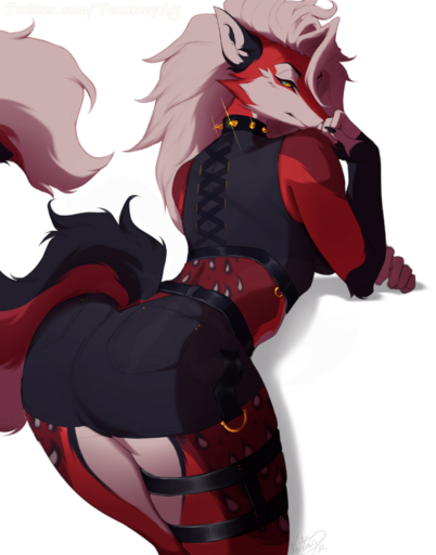 2022 anthro belt blue_eyes breasts canid canine clothed clothing digital_media_(artwork) eyebrows eyelashes female fox fur hi_res looking_at_viewer mammal red_body red_fur simple_background solo standing vexstacy white_background white_body white_fur // 1647x2096 // 1.4MB