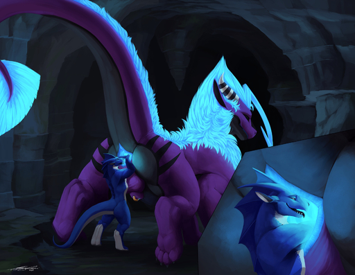 4_toes anal anal_fisting anal_vore animal_genitalia anthro anthro_on_feral anthro_prey anus balls bestiality bioluminescence blue_anus butt cave claws cool_colors cutaway double_fisting dragon duo feet feral feral_pred firondraak fisting frill_(anatomy) fully_sheathed fur furgonomics furred_dragon furry-specific_piercing genital_piercing genitals glowing glowing_anus glowing_genitalia glowing_hair glowing_penis hair hi_res hindpaw horn imminent_vore kazzy kazzyboii larger_feral larger_male larger_pred male malemale male_pred male_prey membrane_(anatomy) membranous_frill nude open_mouth pawpads paws penis penis_tip piercing scalie sheath sheath_piercing size_difference smaller_anthro smaller_male smaller_prey spread_anus spreading striped_horn stripes toes tongue tongue_out vore willing_vore wingless_dragon // 1920x1490 // 631.8KB