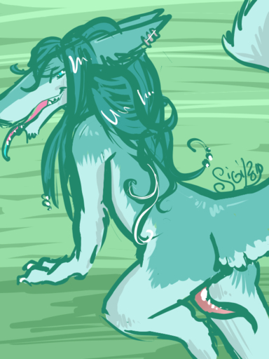 3:4 anthro clitoral_hood female genitals leaning looking_back mammal piercing prehensile_clitoral_hood pussy rear_view sergal sigil solo tongue tongue_out // 600x800 // 199.3KB