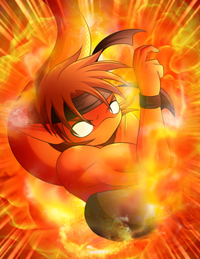 accessory animal_strife attack brunnete dragon empty_eyes fecharis fire fire_conejo headband kung_fu long_tail martial_arts muscular red_body red_skin scales wristband // 914x1186 // 1.3MB