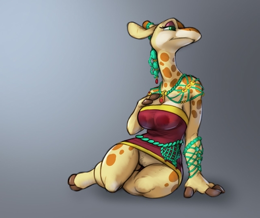 2016 anthro breasts clothed clothing cloven_hooves dress female front_view full-length_portrait genitals giraffe giraffid hand_on_breast hooves kiravi_nzambe kneeling looking_away mammal no_underwear portrait pussy red_clothing red_dress siroc solo spots upskirt // 1280x1075 // 118.8KB