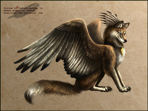 ambiguous_gender blue_eyes brown_body brown_fur canid canine claws feathered_wings feathers feral fox fur jewelry mammal model_sheet necklace paws red-izak side_view solo wings // 742x558 // 331.4KB
