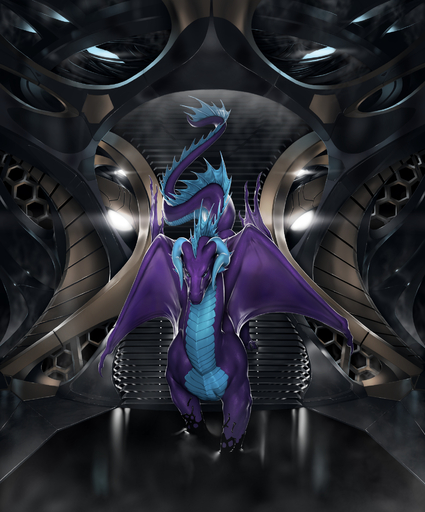 2019 blue_eyes digital_media_(artwork) dragon feral hi_res horn membrane_(anatomy) membranous_wings rakisha scalie solo spines standing western_dragon wings // 1576x1900 // 1.8MB